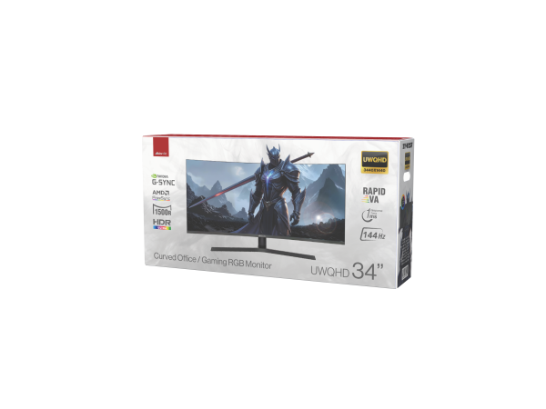 ⁦מסך מחשב גיימינג קעור "34 Nordic UWQHD ZTW25F⁩ – תמונה ⁦3⁩