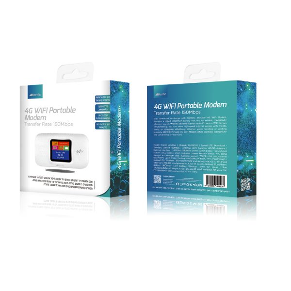 ראוטר אלחוטי נייד עם סוללה פנימית  Nordic Link Plus 4G